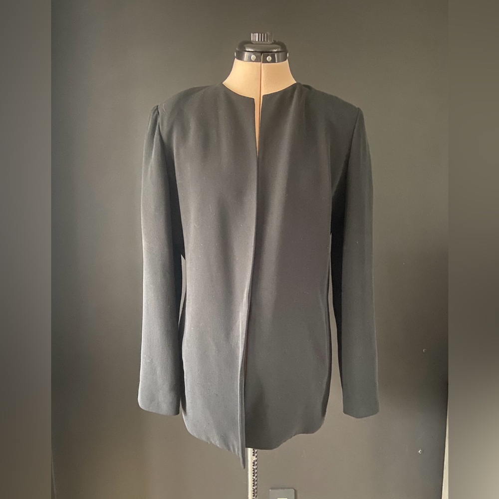 100% silk Elegant Black Women's blazer jacket due per due size 8